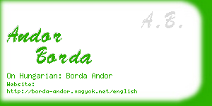 andor borda business card
